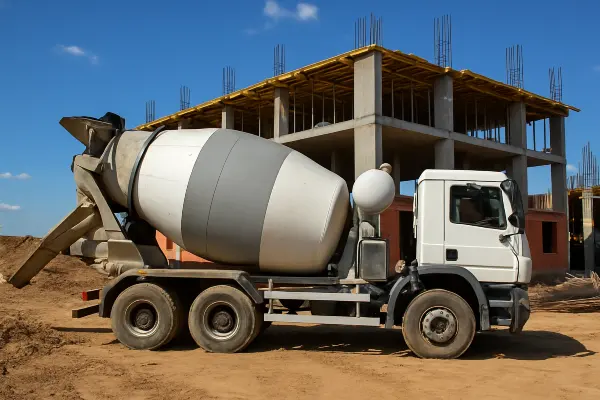 a white cement truck from Concrete Tree Phoenix in Phoenix, AZ - Driveway Installation